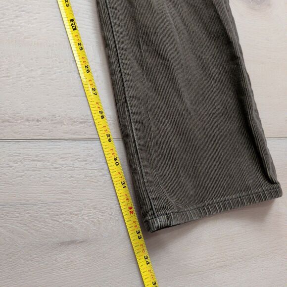 John Varvatos Bowery Corduroy Pants Mens 32x33 Button Fly Olive Green Brown EUC - Picture 8 of 11